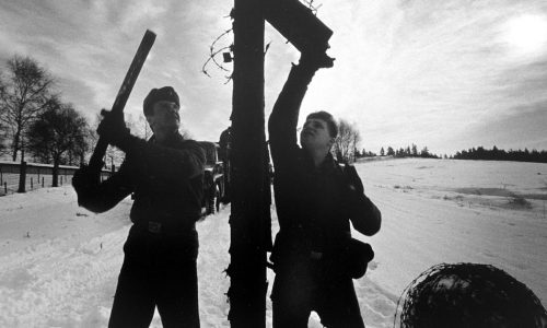 Bourání železné opony, hranice ČSSR - Rakousko, 1990.