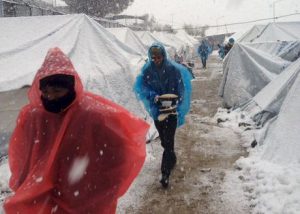 Tábory na řeckých ostrovech během letošní zimy, zdroj: Lékaři bez hranic